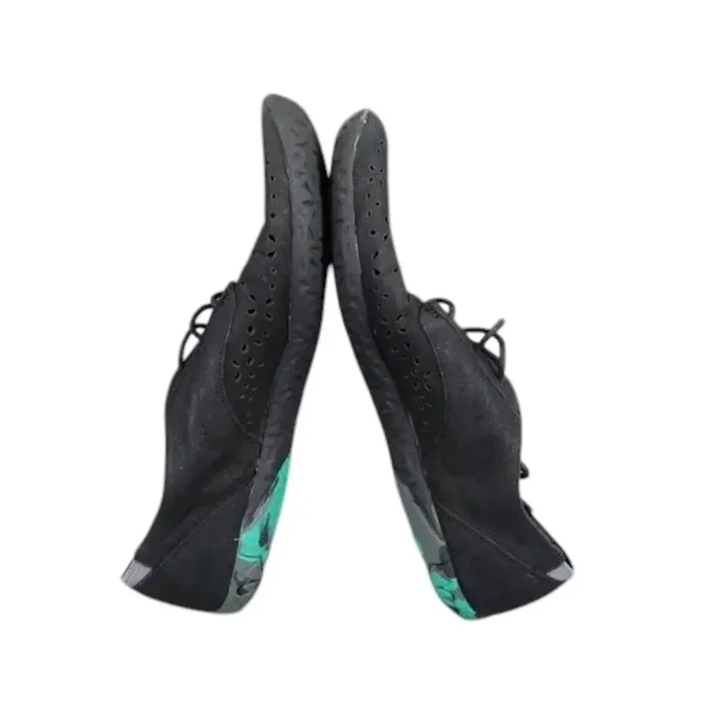 Merrell Shoes Womens 8 Casual Leather Sneakers Black Mimix Maze Eyelet Laser Cut